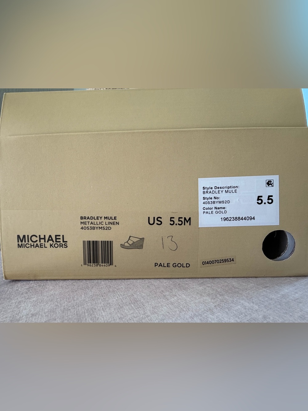 Michael Kors Bradley Mule Gold Platform Wedge Sandals, Size 5.5M, New - Picture 7 of 7